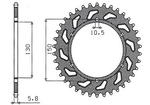 SUNSTAR LANČANIK ZADNJA 236 45 HONDA NX 650 '88-'90, FMX 650 '05-'08, XR 600 88-90 (JTR245/3.45)* (LANAC 520) (430945JT)