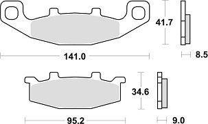 TRW ZF PLOČICE KOČIONE KH129 ORGANIC KAWASAKI ZL 600 95-97, ZZR 600 / 1100 90-92, ZR 750 91-99, GPZ 900 90-94, GTR 1000 94-01, ZR 1100 92-95, ZX 11 93-01, SUZUKI GS 500 89-95, DR / VX 800 90-96, GSX 1100 G 91-95, PREDNJI/ZADNJI