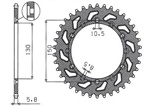 SUNSTAR LANČANIK ZADNJA 236 48 / 245 48 HONDA NX 650 95-01, YAMAHA XJ 6 09-15, YAMAHA WR 250R '08-'10 (JTR245/2.48) (JTR245/3.48) (LANAC 520) (24548JT)