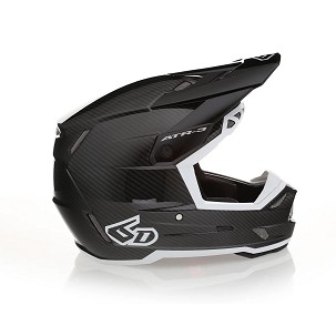 6D HELMETS CROSS/ENDURO KACIGA MODEL ATR-3 SOLID GLOSS BLACK WHITE FIM (FRHPhe-02) BOJA CRNA VELIČINA XS