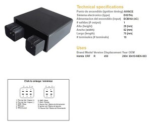 DZE MODUL PALJENJA CDI HONDA CRF 450R '04 (30410-MEN-003)