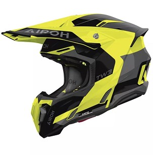 AIROH KACIGA CROSS / ENDURO / ATV / QUAD TWIST 3 FANCY YELLOW GLOSS CRNA/SIVA/FLUO ŽUTA BOJA VELIČINA L