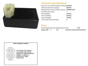 DZE MODUL PALJENJA CDI HONDA CRF 110 '13-'16 (30410-KYK-911)