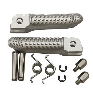 BIKETEC PARTS SET PAPUČICA (PAPUČICE) VOZAČA KOMPLETAN SA NOSAČIMI BMW S 1000RR '15-17 BOJA SREBRNA