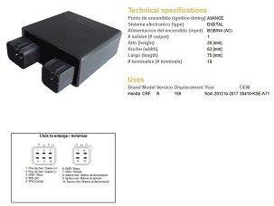 DZE MODUL PALJENJA CDI HONDA CRF 150R '12-'17 (30410-KSE-A71)