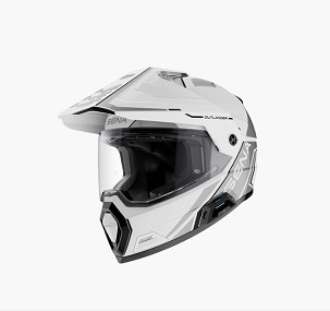 SENA 2026/07 KACIGA OUTLANDER DUAL SPORT FIBERGLASS SA INTERKOMOM MESH 3.0 DO 2000M VELIČINA L BOJA BELA ( ECE R22.06 ) (EL)