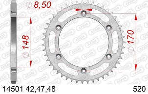 AFAM 2026/06 ZADNJI LANČANIK 804 42 SUZUKI DR 600 (85-89), DR 650 (90-95)(LANAC 520) (JTR828.42)