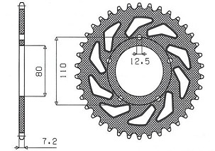 SUNSTAR LANČANIK ZADNJA 4350 40 HONDA CB 500 '94-'03, CB 750F '93-'03 (JTR1332.40) (LANAC 525) (435040JT)