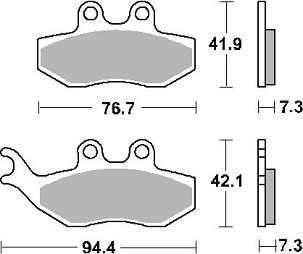 SBS PLOČICE KOČIONE KH194 STREET STANDART CERAMIC BOJA CRNA