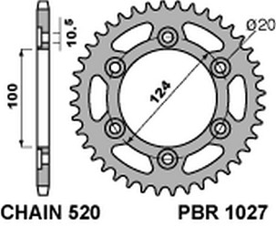 PBR RASPRODAJA LANČANIK ZADNJA 1027 42 C45 DUCATI MONSTER 695/800 (JTR735.42) (LANAC 520) (MADE IN ITALY)