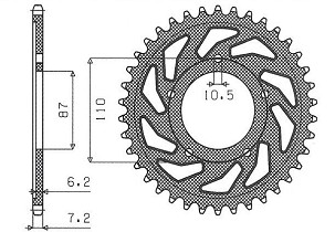 SUNSTAR LANČANIK ZADNJA 828 48 SUZUKI GSF 650 BANDIT 07-15, GSX 650 F 08-15 (JTR807.48) (LANAC 525) (82848JT)