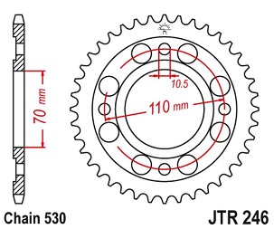 JT LANČANIK ZADNJA 246 36 HONDA CB 400N '79-'80(24636JT) (LANAC530)