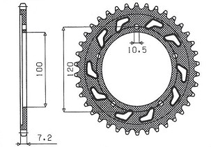 SUNSTAR LANČANIK ZADNJA 4447 44 / 4363 44 APRILIA 750 SL Shiver GT / ABS '07-16 (JTR702.44) (JTR713.44) (LANAC525) (436344JT)