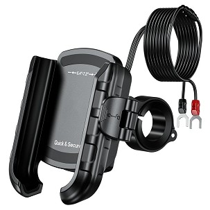 BIKETEC PROMOCIJA DRŽAČ MOTOCIKLISTIČKI NA TELEFON QUICK LOCK SA PUNJAČEM USB 3.0 POWER DELIVERY MONTIRAN NA VOLAN ILI RETROVIZOR TYP: R9-CLIP-PD (EL) (K)