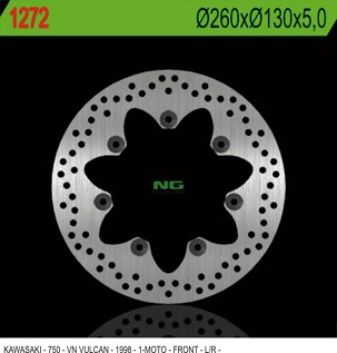 NG DISK KOČIONI PREDNJI KAWASAKI VN750 VULCAN (260X130X5MM) 7 OTVORA PREČN.10,5