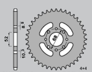 GROSSKOPF RASPRODAJA LANČANIK PREDNJA 801 12 TM 125 EN '00-'05, TM 125 MX '00-'04, TM 80 '93-'00 (-1)