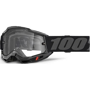 100 PERCENT NAOČARE ACCURI 2 ENDURO MOTO BLACK - CLEAR LENS - BOJA CRNA/SIVA VIZIR PROVIDNA