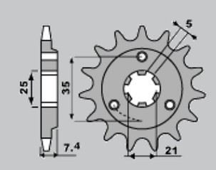 PBR LANČANIK PREDNJA 437 13 18NC (LANAC 520) (MADE IN ITALY)