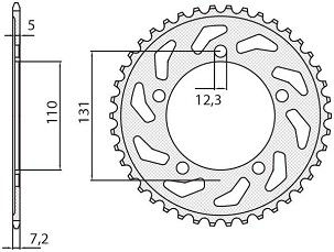 SUNSTAR LANČANIK ZADNJA 4585 44 BMW S 1000 RR '09-'11 (JTR7.44) (LANAC 525) (458544JT)