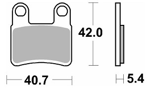 SBS PLOČICE KOČIONE KH257/2 (PARKING BRAKE PAD - HAMULEC POSTOJOWY) KYMCO MAXXER / MXU '08-'14 STREET STANDART CERAMIC BOJA CRNA