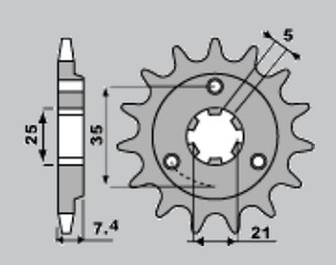 JR RASPRODAJA LANČANIK PREDNJA 437 15 SUZUKI DR 600/650 (JTF437.15)