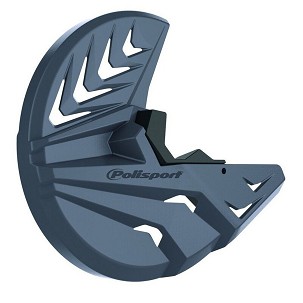 POLISPORT PROMOCIJA ŠTITNIK DISKA KOČIONE PREDNJI (SA ŠTITNIKOM DONJEG DELA AMORTIZERA U SETU KOMPLET NA OBE STRANE) GAS GAS EC 250/300 '18-'20; RIEJU MR 250/300 '21-'26 BOJA SIVA