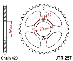 JT LANČANIK ZADNJA 257 39 HONDA C 50/70 '75-87' (25739JT) (LANAC420) PO NARUDŽBINI