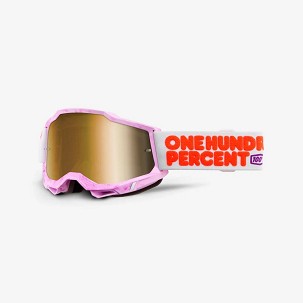 100 PERCENT NAOČARE ACCURI 2 HUNDREDS - MIRROR TRUE GOLD LENS - BOJA ROZE/CRVENA VIZIR ZLATNE OGLEDALO