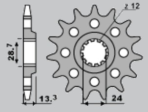 CHT RASPRODAJA LANČANIK PREDNJA 522 15 KAWASAKI KZ 1000/Z100J/GPZ 1100 (522-15) (JTF523.15)