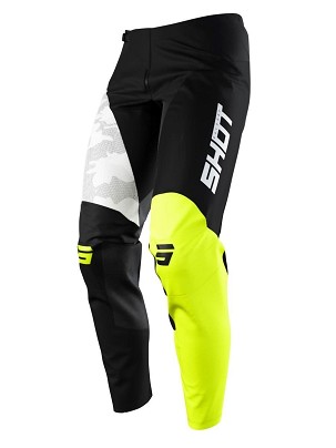 SHOT RACING RASPRODAJA PANTALONE MOTO CONTACT CAMO NEON BOJA CRNA/BELA/ŽUTA VELIČINA 30