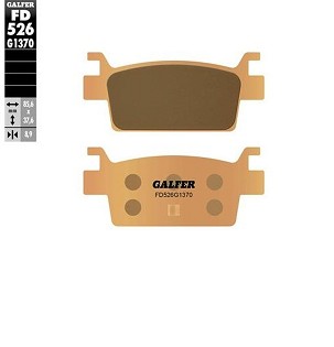 GALFER PLOČICE KOČIONE KH719 SINTER METAL (ZLATNE) KYMCO AK 550 '17-'23, CV3 RIGHT/DER '550, KAWASAKI TREYX KRX 1000 20-24,