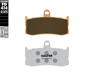GALFER PLOČICE KOČIONE KH491 SINTER METAL (ZLATNE) SPORT TRIUMPH 675 09-12 PREDNJI