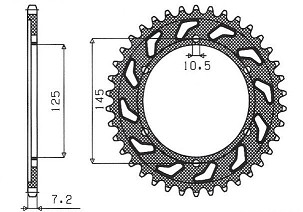 SUNSTAR LANČANIK ZADNJA 869 42 YAMAHA TDM 850 (96-98) (JTR867.42) (LANAC 525) (86942JT)