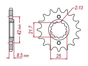 GROSSKOPF RASPRODAJA LANČANIK PREDNJA 523 14 KAWASAKI EL250/EX250/KLX250/GPZ250/GPX250 (JTF516.14)