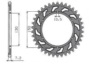 SUNSTAR LANČANIK ZADNJA 300 42 YAMAHA TDM 900 '02-'13 (JTR300.42) (LANAC 525) (30042JT)