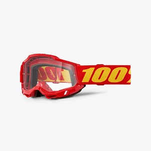 100 PERCENT NAOČARE ACCURI 2 YOUTH JUNIOR RED - CLEAR LENS - BOJA CRVENA/BELA VIZIR PROVIDNA