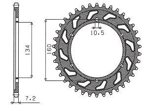 SUNSTAR LANČANIK ZADNJA 4405 47 HONDA CBR 600F SPORT '01-'02 (JTR1307.47) (LANAC 525) (440547JT)