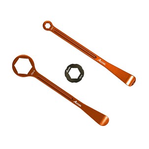ACCEL KOMPLET KAŠIKA ZA GUME ALU KOVANE SA OKASTIM KLJUČEVIMA 32, 22, 12, 10 MM BOJA NARANDŽASTI