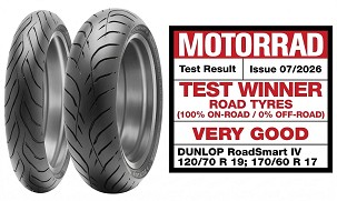 DUNLOP KOMPLET GUMA (636512/25) 120/70ZR19 SPORTMAX ROADSMART IV (60W) TL PREDNJA DOT 2025 + (636521/25) 170/60ZR17 SPORTMAX ROADSMART IV (72W) TL ZADNJA DOT 2025 + BATERIJSKA LAMPA