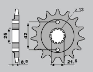 CHT RASPRODAJA LANČANIK PREDNJA 525 16 KAWASAKI GPZ 500S '87-'05, KLE 500 '91-'96