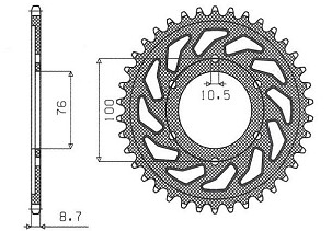 SUNSTAR LANČANIK ZADNJA 825 40 / 816 40 SUZUKI GSXR1100, GSXR750 (92-95) (JTR816.40) (LANAC 530) (81640JT)
