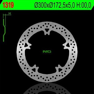 NG DISK KOČIONI PREDNJI HARLEY-DAVIDSON V-ROAD '06-'13, NIGHT ROAD '07-'13 (300X172,5X5) (5X12,5MM)