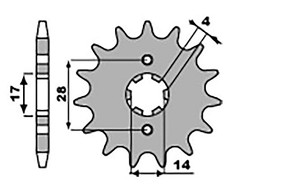 CHT RASPRODAJA LANČANIK PREDNJA 2107 14 APRILIA RX 50 '09-'10 DERBI SENDA/GPR/DRD 50 '00-'11 (210711JT) (LANAC 420)