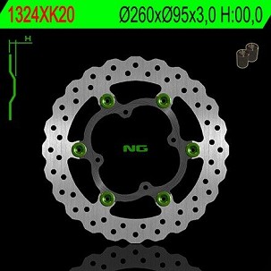 NG DISK KOČIONI PREDNJI SA ADAPTEREM OVERSIZE KTM SX 85 '11-'13 (PLUTAJUĆI) (260X95X3)
