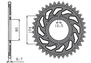 SUNSTAR LANČANIK ZADNJA 488 42 KAWASAKI ZRX 1200 R/S 01-06, ZXR 750 91-92 (JTR488.42) (LANAC 530) (48842JT)