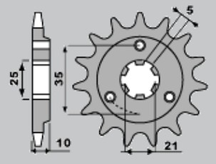GROSSKOPF RASPRODAJA LANČANIK PREDNJA 823 12 HUSQVARNA 125/240/250/350/400/430/500 '83-'89, HUSABERG FC/FE 350 '96-'01, FC/FE 400 '96-'03, FE 501 '96-'01, FE 600 '96-'01 (LANAC 520) (JTF823.12)