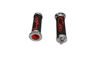 RUČKE CHOPPER RUKAVACER GUMENE SA PLOMIENIAMI + ZAVRŠECI HROMIRANE SA CZASZKA