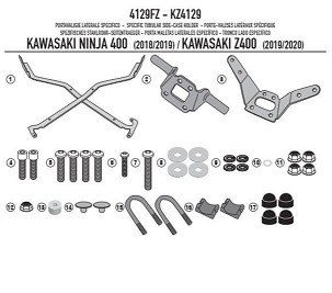 KAPPA NOSAČ CENTRALNOG KOFERA KAWASAKI NINJA 400 (18-22) SA 400 (19-22) (BEZ PLOČE)