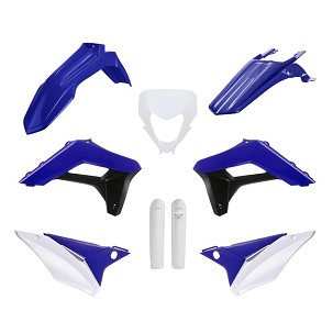 POLISPORT KOMPLET PLASTIKE (FULL KIT) SHERCO SE-R/SEF-R '24W SETU ŠTITNIK LAMPE (8681100002) I ŠTITNICI AMORTIZERA (8398600002) BOJA PLAVA BELA CRNA OEM