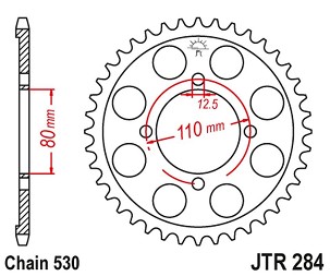 JT LANČANIK ZADNJA 284 37 HONDA CB 650 Z,A,B,C '79-'82 (28437JT) (LANAC 530) PO NARUDŽBINI